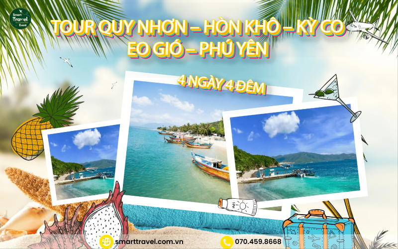 TOUR KHÁM PHÁ QUY NHƠN – HÒN KHÔ – KỲ CO – EO GIÓ – PHÚ YÊN 4 NGÀY 4 ĐÊM